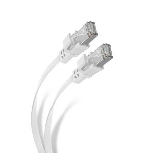 Cable Ethernet STP CAT 6A, de 2,1 m, plano	, blanco